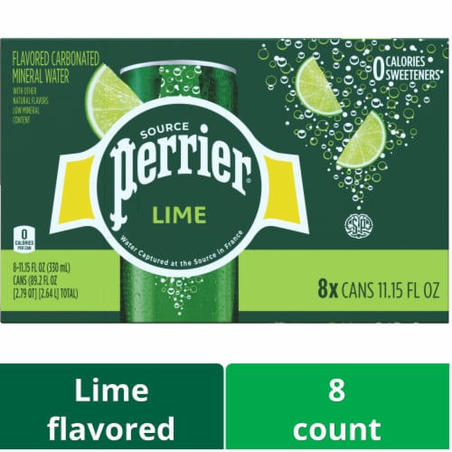 Perrier® Lime Flavored Sparkling Mineral Water Cans