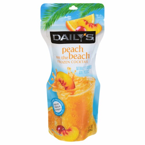 Daily's® Peach on the Beach Frozen Ready to Drink Cocktail Single Pouch Perspective: front
