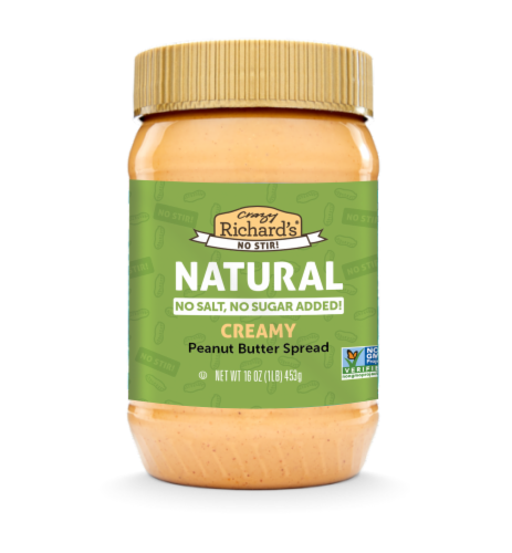 Crazy Richard's® Creamy Natural No-Stir Peanut Butter Spread Perspective: front