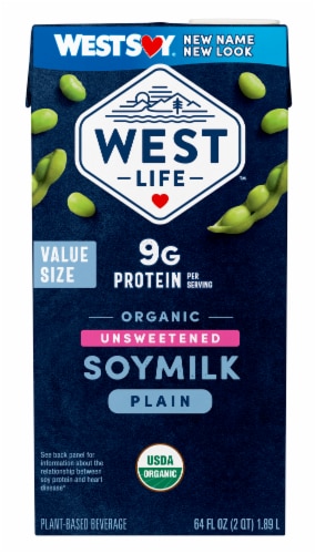 Westsoy Organic Unsweetened Soy Milk Perspective: front