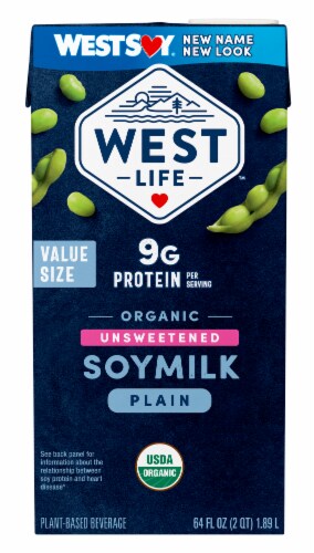 West Life™ Organic Unsweetened Plain Soymilk Perspective: front