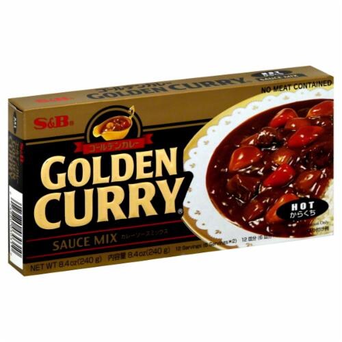 S & B Hot Golden Curry Sauce Mix Perspective: front