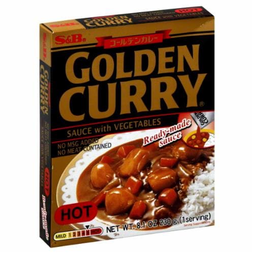 S & B Hot Golden Curry Sauce Perspective: front