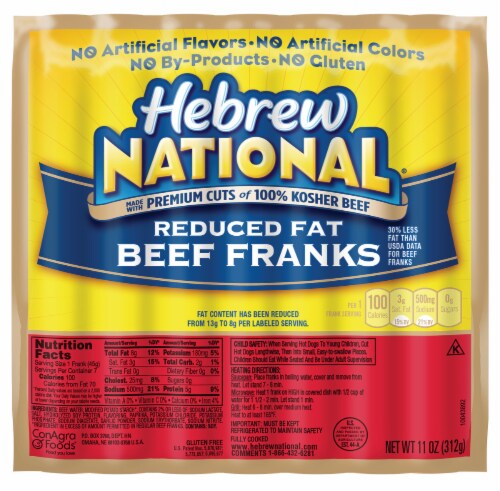 Hebrew National® Reduced Fat Beef Franks Perspective: front