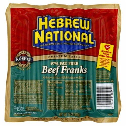 Hebrew National Beef Franks Perspective: front