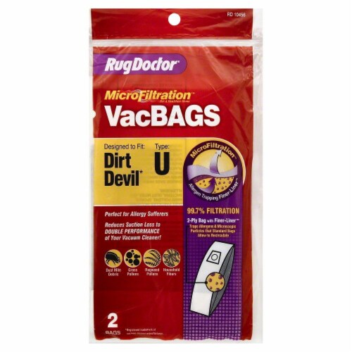Rug Doctor® Type U Dirt Devil MicroFiltration® Vacuum Bag Perspective: front