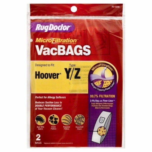 Rug Doctor Type Y/Z Hoover MicroFiltration Vacuum Bags Perspective: front