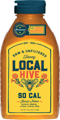Local Hive So Cal Raw & Unfiltered Honey Perspective: front