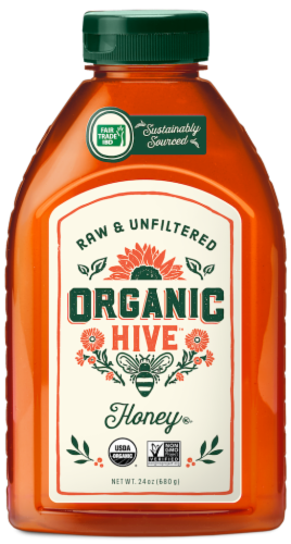 Organic Hive Raw & Unfiltered Honey Perspective: front
