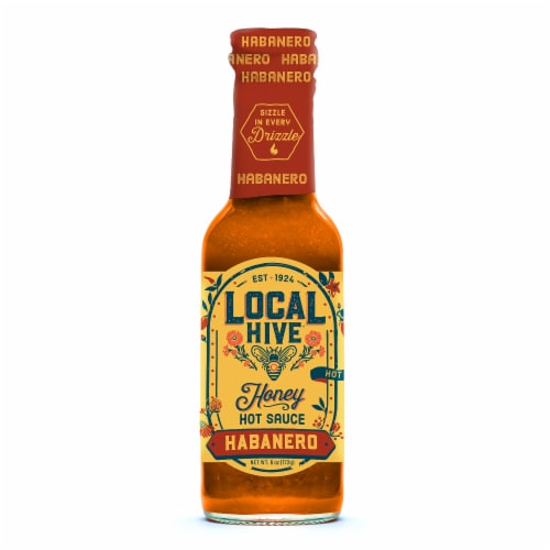 Local Hive™ Habanero Honey Hot Sauce Perspective: front