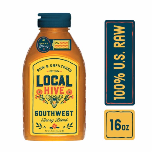 Local Hive Southwest Raw & Unfiltered Honey Perspective: front