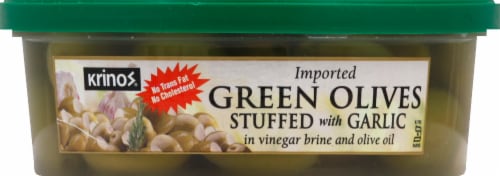 Krinos Olives Green Olives Perspective: front