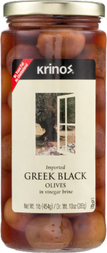 Krinos Greek Black Olives Perspective: front