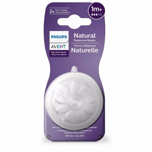 Philips AVENT Natural Response Baby Bottle Nipple, Flow 3, 1M+, 2-Pack, 2 -  Foods Co.