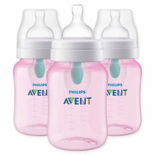 Optimisme fundament vertegenwoordiger Philips Avent 3-Pack 9 fl. oz. Anti-Colic Baby Bottles with Insert - Pink,  3 pk - Kroger