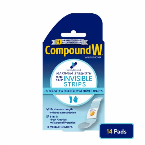 Compound W One Step Max Strength Invisible Wart Remover Strips, 14 ct -  Baker's