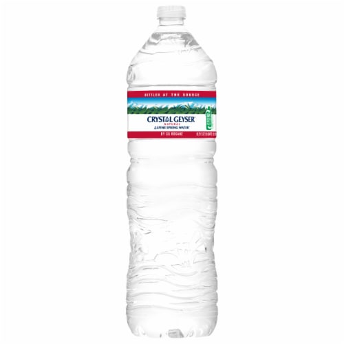 Crystal Geyser Alpine Spring Bottled Water Perspective: front