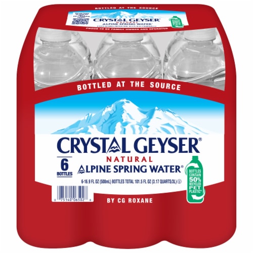 Crystal Geyser Natural Alpine Spring 16.9 Oz. Water Bottles, 24