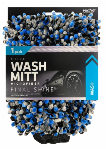 Viking® Chenille 2 in 1 Microfiber Final Shine® Wash Mitt - Multi-Color Perspective: front