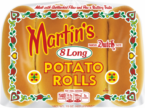 Martin's Famous Pastry Shoppe Potato Long Rolls Perspective: front