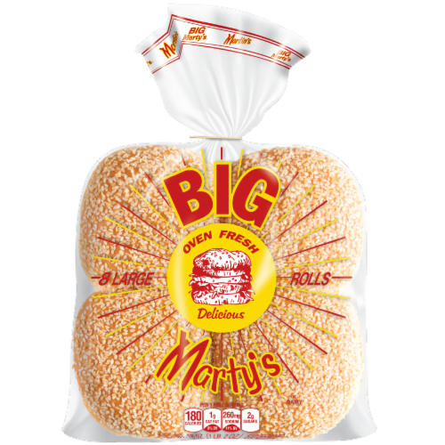 Martin's Famous Pastry Shoppe Big Marty's® Sesame Seeded Hamburger Buns Perspective: front