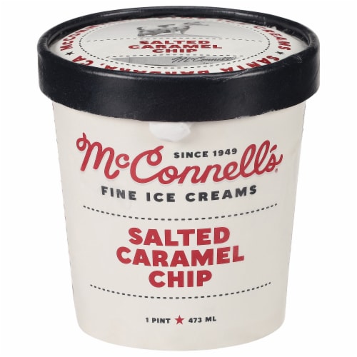 McConnell's® Salted Caramel Chip Ice Cream Pint Perspective: front