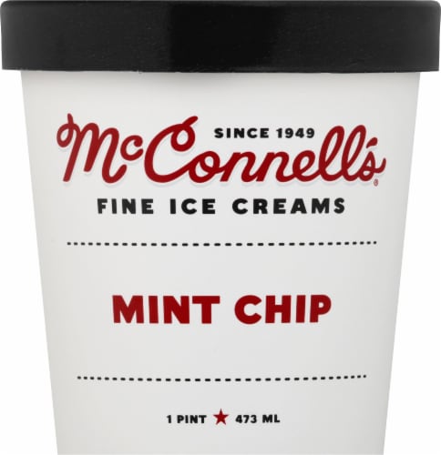 McConnell's Mint Chocolate Chip Ice Cream Pint Perspective: front