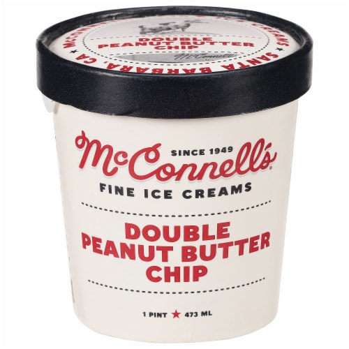 McConnell's Double Peanut Butter Chip Ice Cream Pint Perspective: front
