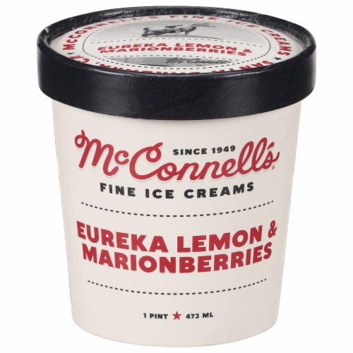 McConnell's® Eureka Lemon & Marionberries Ice Cream Pint Perspective: front