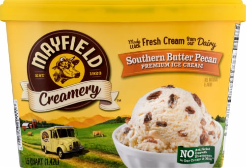 Mayfield Creamery® Southern Butter Pecan Ice Cream Tub Perspective: front
