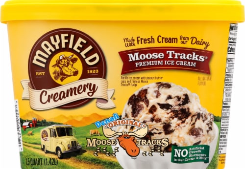 Mayfield Creamery® Moose Tracks® Ice Cream Tub Perspective: front