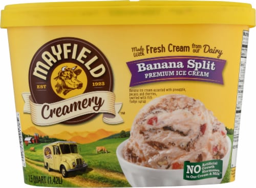 Mayfield Creamery® Banana Split Ice Cream Tub Perspective: front
