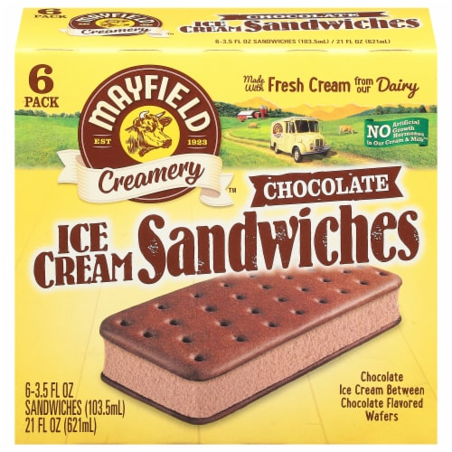 Mayfield Creamery® Chocolate Multipack Ice Cream Sandwiches Perspective: front