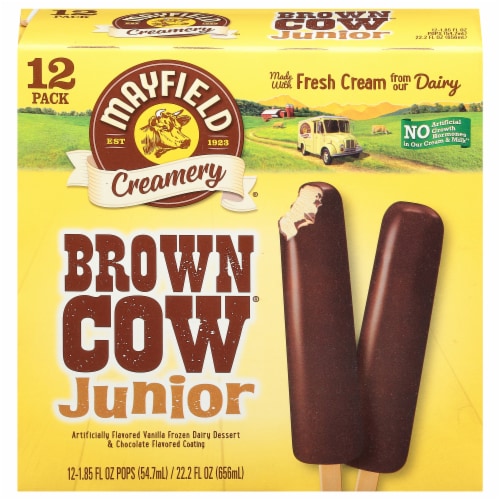 Mayfield Creamery® Brown Cow Junior Vanilla & Chocolate Multipack Dairy Dessert Pops Perspective: front