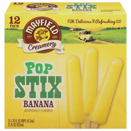 Mayfield Creamery® Pop Stix Banana Multipack Frozen Snack Ice Pop Perspective: front