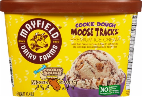 Mayfield Moose Tracks Cookie Dough Ice Cream Perspective: front