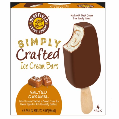 Mayfield Simply Crafted Salted Caramel Ice Cream Bars Perspective: front