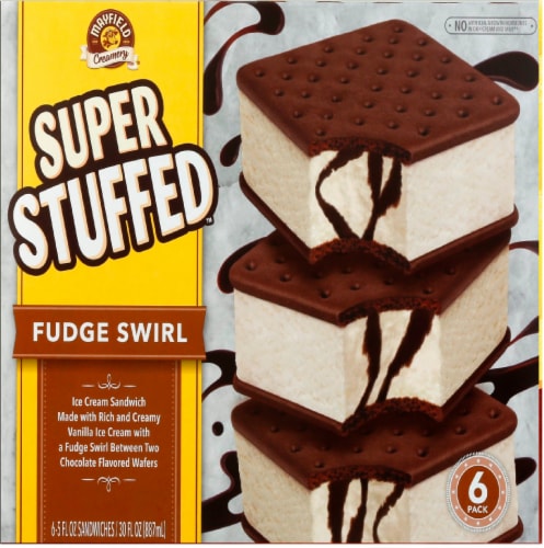 Fry S Food Stores Mayfield Super Stuffed Fudge Swirl Ice Cream Sandwiches 6 Ct 5 Fl Oz