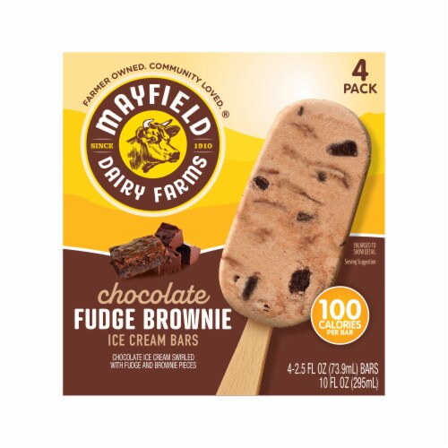 Mayfield Chocolate Fudge Brownie Ice Cream Bars Perspective: front