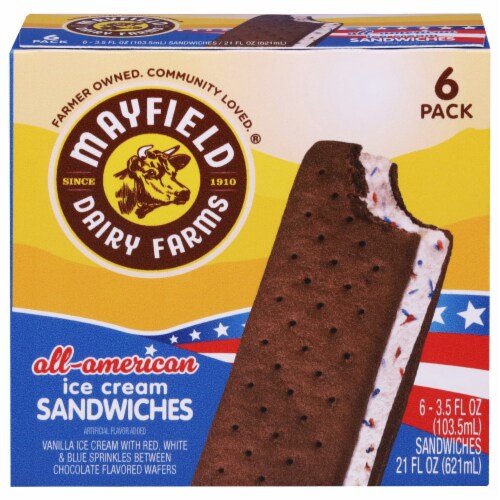 Mayfield Dairy Farms All-American Ice Cream Sandwiches Perspective: front