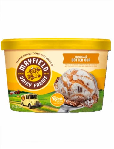 Mayfield Dairy Farms Premium Peanut Butter Cup Ice Cream Perspective: front