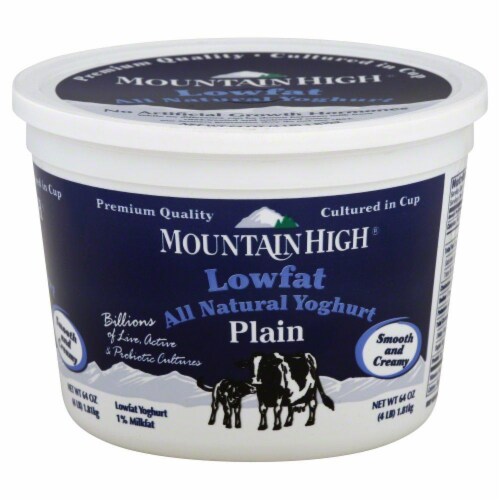 Mountain High Lowfat Plain Yoghurt Perspective: front