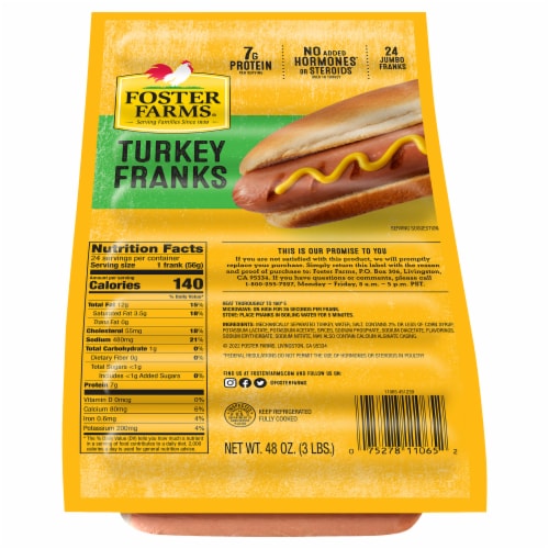 Chicken and Turkey Franks Hot Dogs - Products - Foster Farms