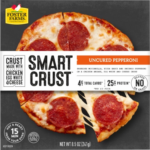 Foster Farms Smart Crust Uncured Pepperoni Frozen Pizza Perspective: front