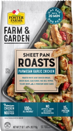 Foster Farms® Farm & Garden™ Sheet Pan Roasts Parmesan Garlic Chicken Perspective: front