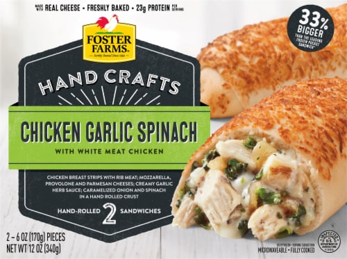 Foster Farms® Chicken Garlic Spinach Hand-Rolled Sandwiches Perspective: front