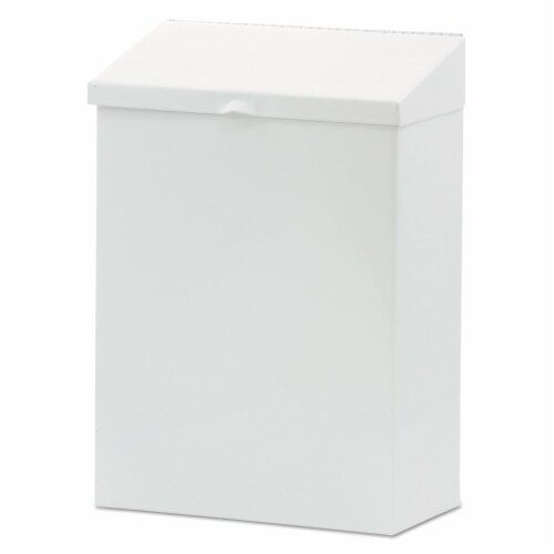 Feminine Hygiene Product Waste Receptacle, Metal, White Feminine Hygiene Product Waste Receptacle, Metal, White