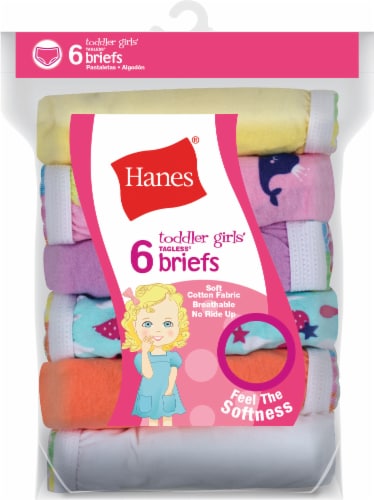 Hanes® Toddler Girls' Tagless® Briefs - Assorted Colors, 4 / 6 pk - Kroger