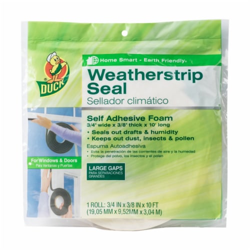 Duck Brand White Foam Large Gap Weatherstrip Seal, 3/4 in. x 3/8 in. x 10  ft.