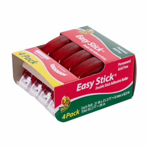 Duck Easy Stick Permanent Double Stick Adhesive Roller - 4 Pack, 4 pk / .31  in x 21.3 ft - Fry's Food Stores